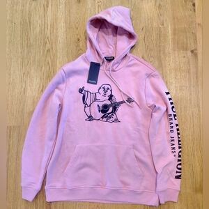 NEW and RARE True Religion Buddha Graphic Pink Hoodie Size S + XL